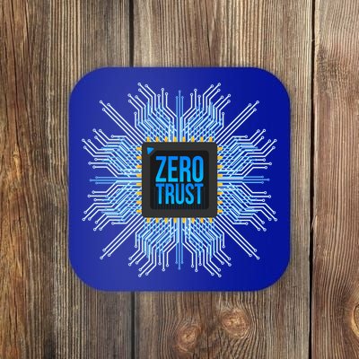 Zero Trust Cyber Security Hacking Programmer Developer Funny Gift Coaster