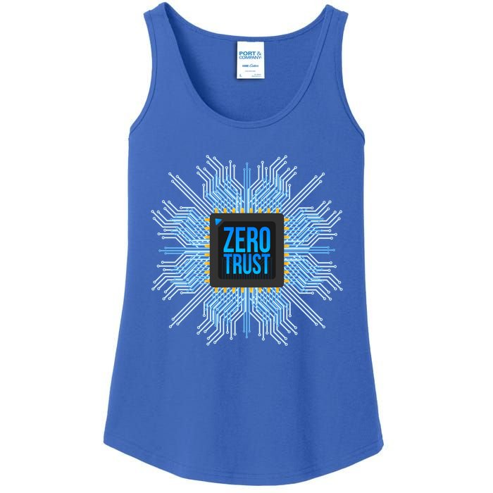 Zero Trust Cyber Security Hacking Programmer Developer Funny Gift Ladies Essential Tank