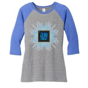 Zero Trust Cyber Security Hacking Programmer Developer Funny Gift Women's Tri-Blend 3/4-Sleeve Raglan Shirt