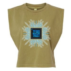 Zero Trust Cyber Security Hacking Programmer Developer Funny Gift Garment-Dyed Women's Muscle Tee