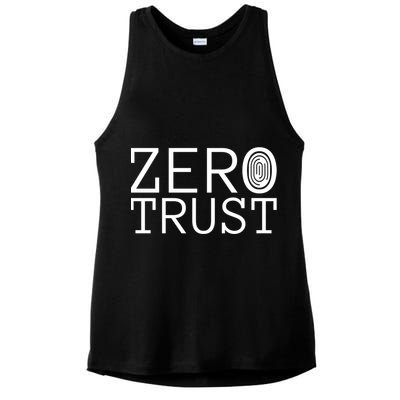 Zero Trust Cyber Security Hacking Programmer Developer Funny Gift Ladies PosiCharge Tri-Blend Wicking Tank