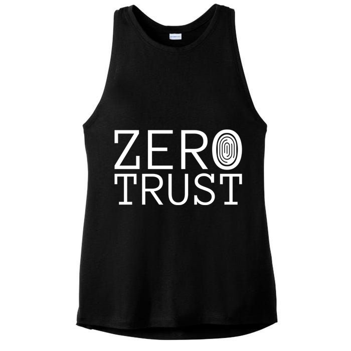 Zero Trust Cyber Security Hacking Programmer Developer Funny Gift Ladies PosiCharge Tri-Blend Wicking Tank