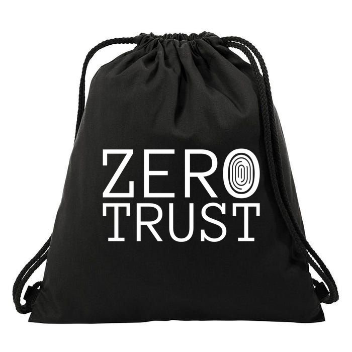 Zero Trust Cyber Security Hacking Programmer Developer Funny Gift Drawstring Bag