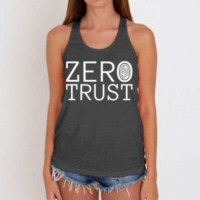 Zero Trust Cyber Security Hacking Programmer Developer Funny Gift Women's Knotted Racerback Tank