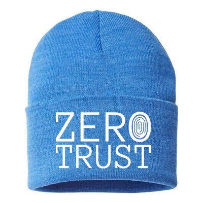 Zero Trust Cyber Security Hacking Programmer Developer Funny Gift Sustainable Knit Beanie