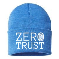 Zero Trust Cyber Security Hacking Programmer Developer Funny Gift Sustainable Knit Beanie