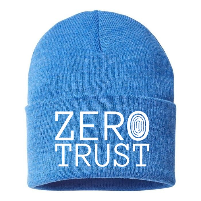 Zero Trust Cyber Security Hacking Programmer Developer Funny Gift Sustainable Knit Beanie