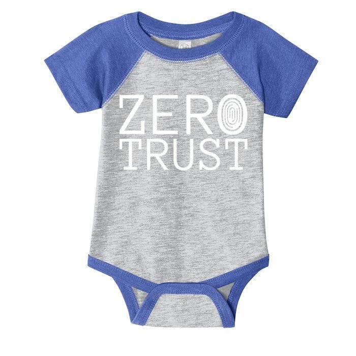Zero Trust Cyber Security Hacking Programmer Developer Funny Gift Infant Baby Jersey Bodysuit