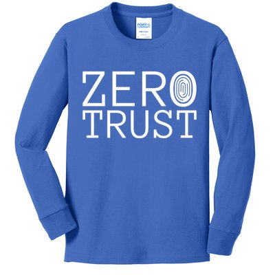 Zero Trust Cyber Security Hacking Programmer Developer Funny Gift Kids Long Sleeve Shirt
