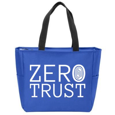 Zero Trust Cyber Security Hacking Programmer Developer Funny Gift Zip Tote Bag