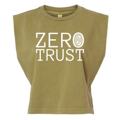 Zero Trust Cyber Security Hacking Programmer Developer Funny Gift Garment-Dyed Women's Muscle Tee