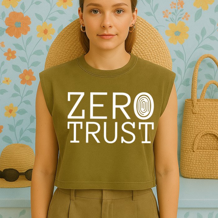 Zero Trust Cyber Security Hacking Programmer Developer Funny Gift Garment-Dyed Women's Muscle Tee