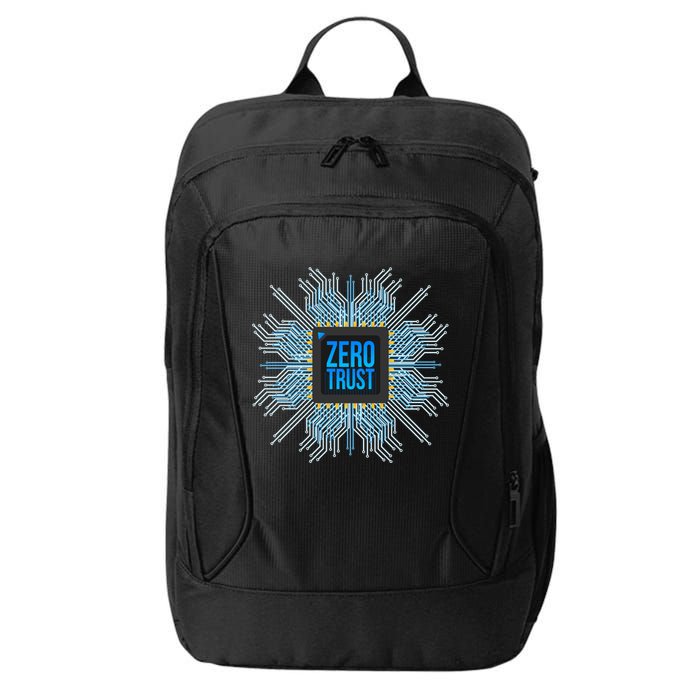 Zero Trust Cyber Security Hacking Programmer Developer Funny Gift City Backpack