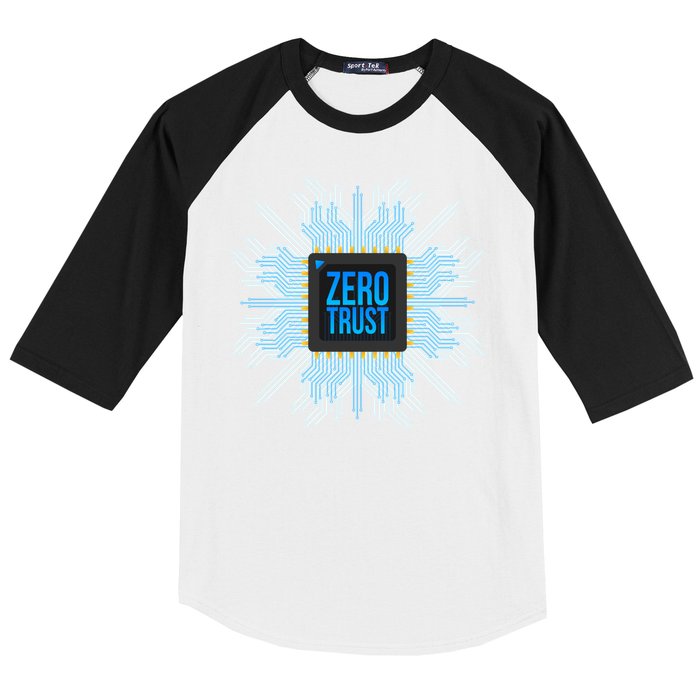 Zero Trust Cyber Security Hacking Programmer Developer Funny Gift Baseball Sleeve Shirt