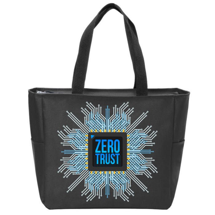 Zero Trust Cyber Security Hacking Programmer Developer Funny Gift Zip Tote Bag