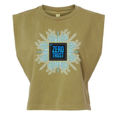 Zero Trust Cyber Security Hacking Programmer Developer Funny Gift Garment-Dyed Women's Muscle Tee