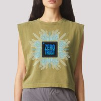 Zero Trust Cyber Security Hacking Programmer Developer Funny Gift Garment-Dyed Women's Muscle Tee