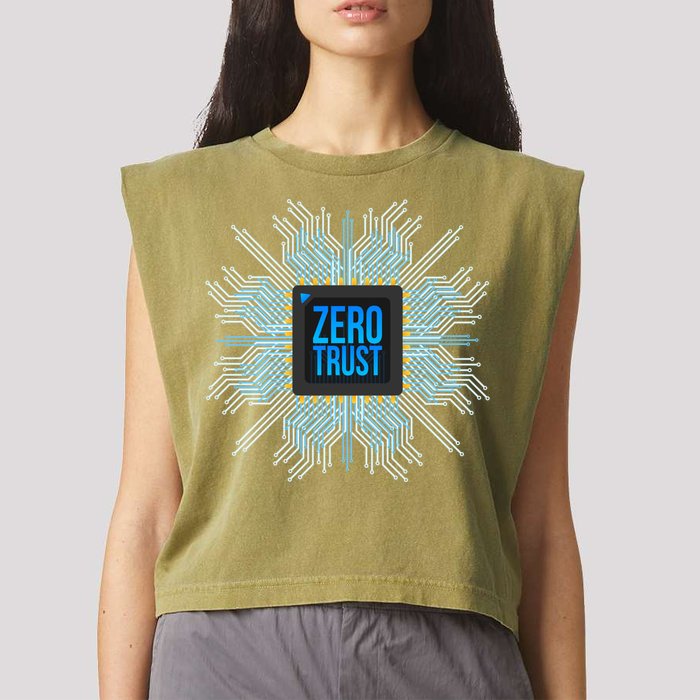 Zero Trust Cyber Security Hacking Programmer Developer Funny Gift Garment-Dyed Women's Muscle Tee