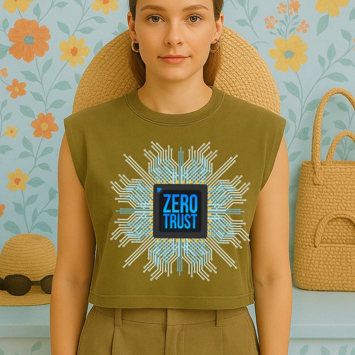 Zero Trust Cyber Security Hacking Programmer Developer Funny Gift Garment-Dyed Women's Muscle Tee