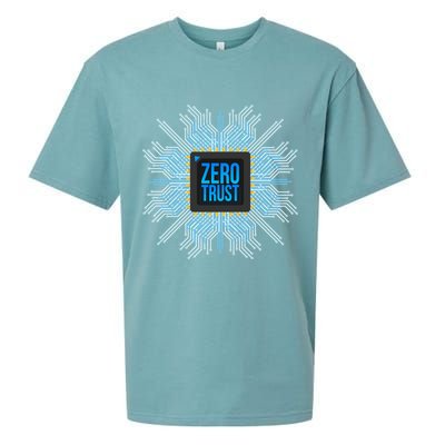 Zero Trust Cyber Security Hacking Programmer Developer Funny Gift Sueded Cloud Jersey T-Shirt