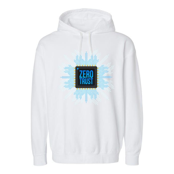Zero Trust Cyber Security Hacking Programmer Developer Funny Gift Garment-Dyed Fleece Hoodie
