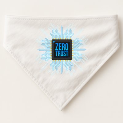 Zero Trust Cyber Security Hacking Programmer Developer Funny Gift USA-Made Doggie Bandana