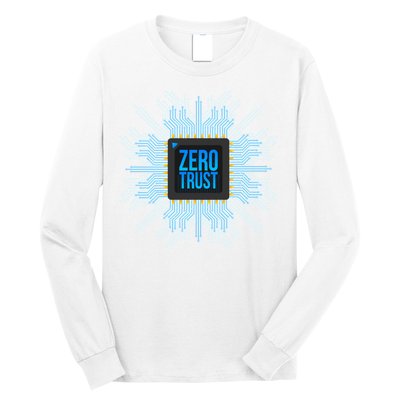 Zero Trust Cyber Security Hacking Programmer Developer Funny Gift Long Sleeve Shirt