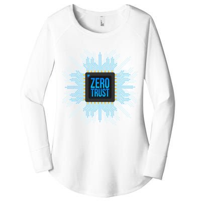 Zero Trust Cyber Security Hacking Programmer Developer Funny Gift Women's Perfect Tri Tunic Long Sleeve Shirt