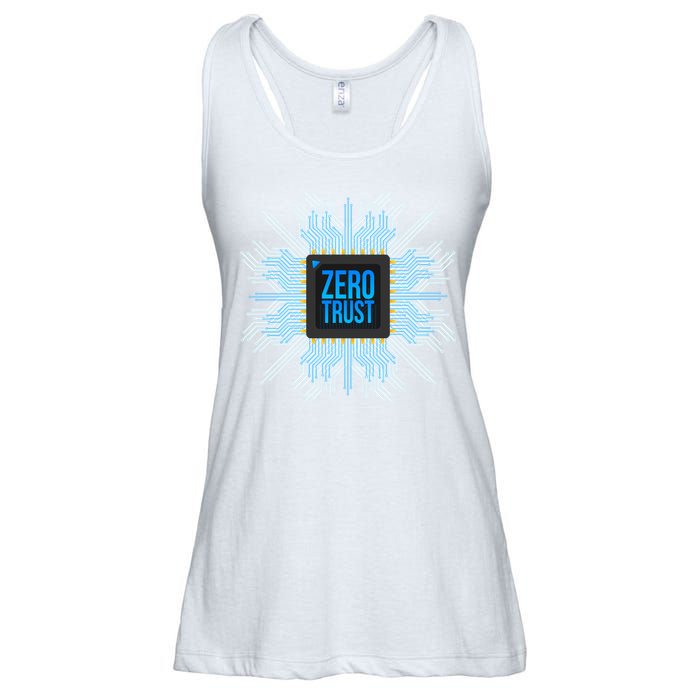 Zero Trust Cyber Security Hacking Programmer Developer Funny Gift Ladies Essential Flowy Tank