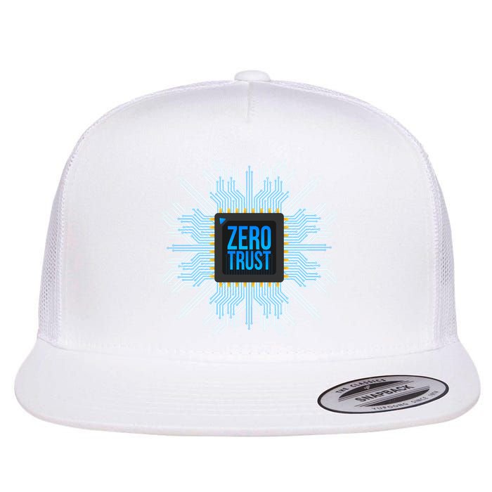 Zero Trust Cyber Security Hacking Programmer Developer Funny Gift Flatbill Hat