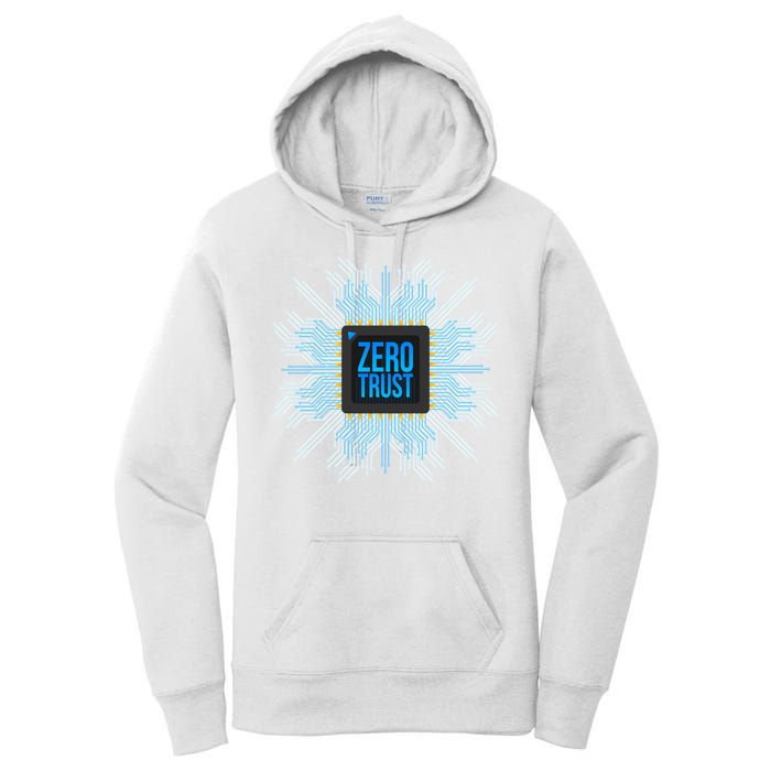 Zero Trust Cyber Security Hacking Programmer Developer Funny Gift Women's Pullover Hoodie