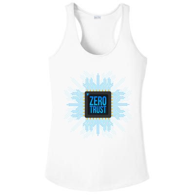 Zero Trust Cyber Security Hacking Programmer Developer Funny Gift Ladies PosiCharge Competitor Racerback Tank