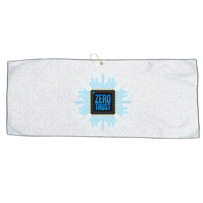 Zero Trust Cyber Security Hacking Programmer Developer Funny Gift Large Microfiber Waffle Golf Towel