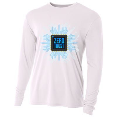 Zero Trust Cyber Security Hacking Programmer Developer Funny Gift Cooling Performance Long Sleeve Crew