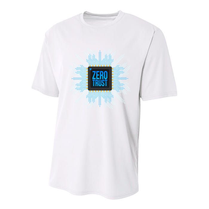 Zero Trust Cyber Security Hacking Programmer Developer Funny Gift Youth Performance Sprint T-Shirt