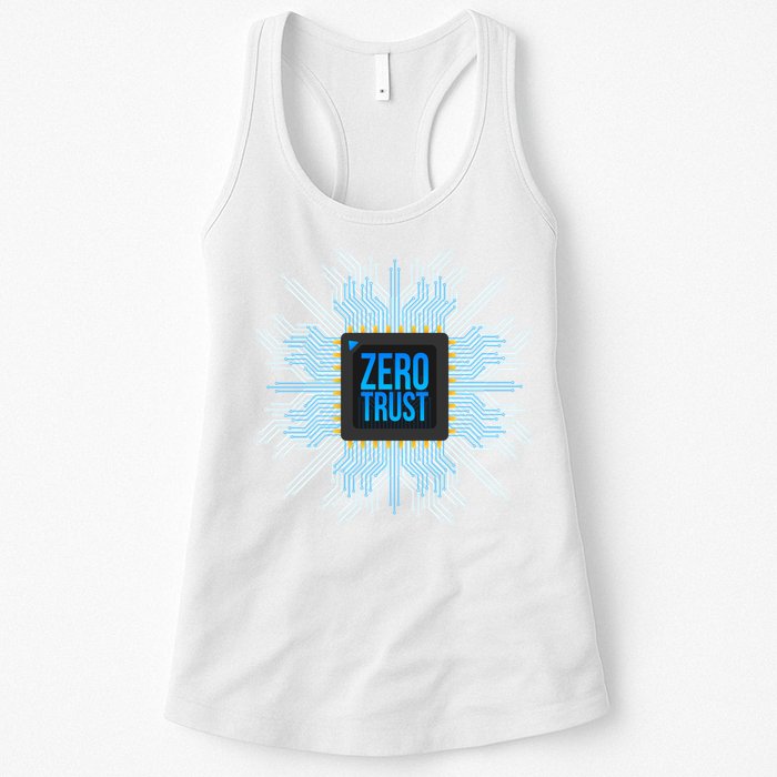 Zero Trust Cyber Security Hacking Programmer Developer Funny Gift Womens Tank Top