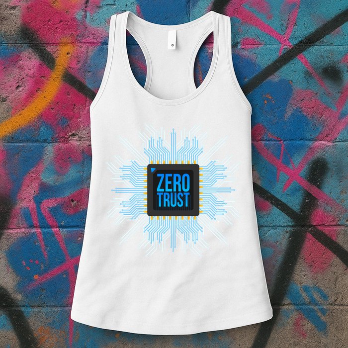 Zero Trust Cyber Security Hacking Programmer Developer Funny Gift Womens Tank Top