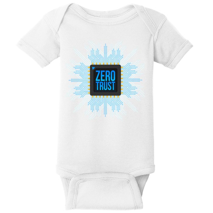 Zero Trust Cyber Security Hacking Programmer Developer Funny Gift Baby Bodysuit