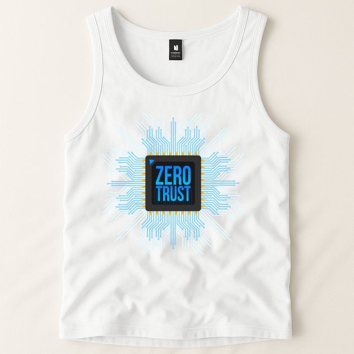 Zero Trust Cyber Security Hacking Programmer Developer Funny Gift Tank Top