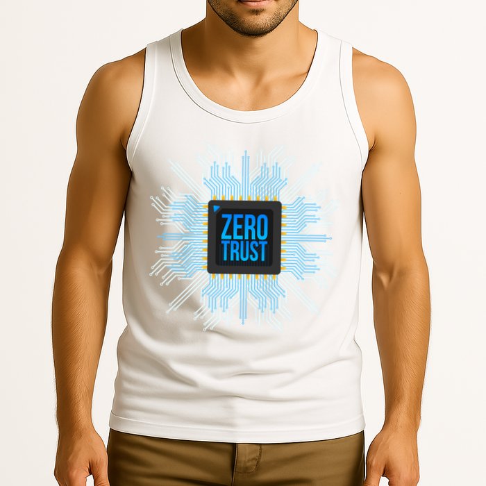 Zero Trust Cyber Security Hacking Programmer Developer Funny Gift Tank Top