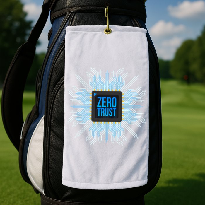 Zero Trust Cyber Security Hacking Programmer Developer Funny Gift Golf Towel