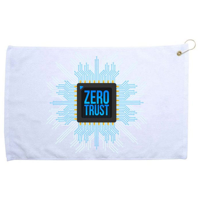 Zero Trust Cyber Security Hacking Programmer Developer Funny Gift Grommeted Golf Towel