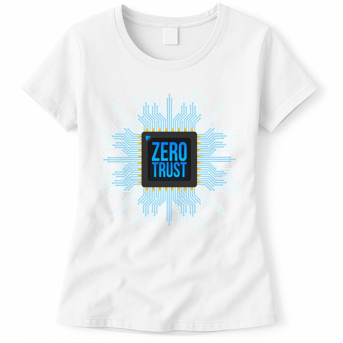 Zero Trust Cyber Security Hacking Programmer Developer Funny Gift Womens T-Shirt