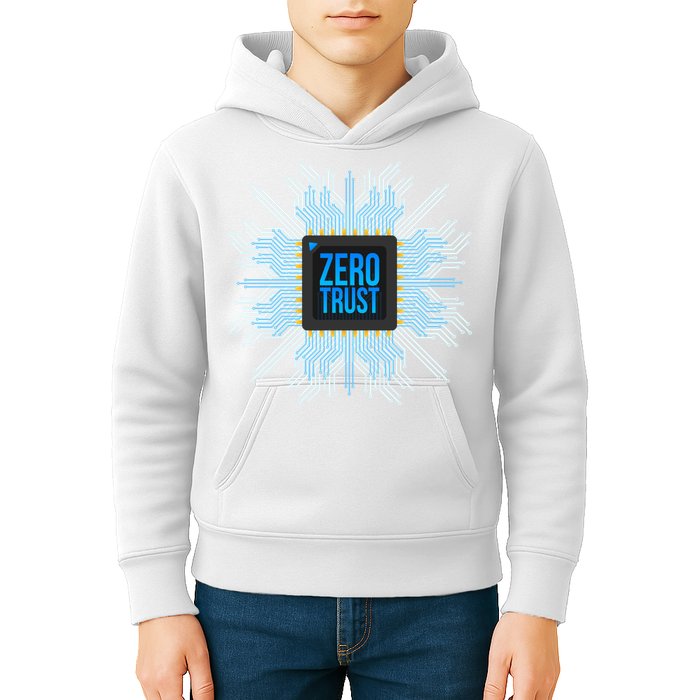 Zero Trust Cyber Security Hacking Programmer Developer Funny Gift Kids Hoodie