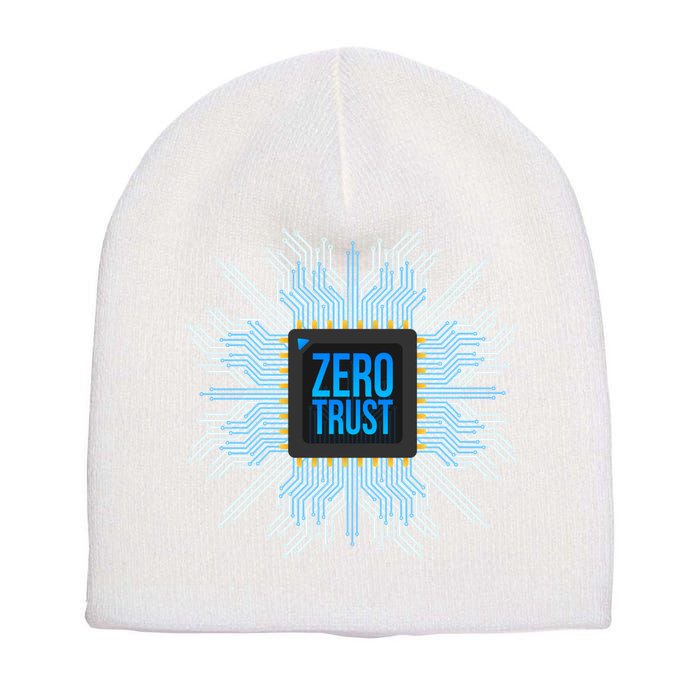 Zero Trust Cyber Security Hacking Programmer Developer Funny Gift Short Acrylic Beanie