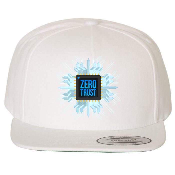 Zero Trust Cyber Security Hacking Programmer Developer Funny Gift Wool Snapback Cap