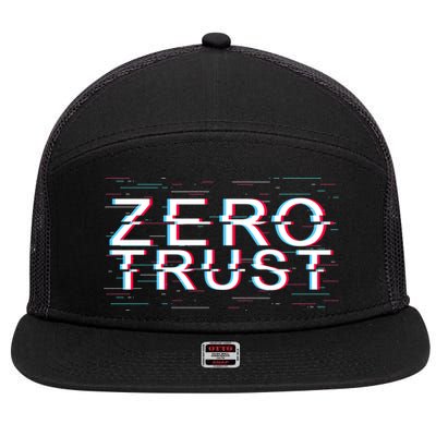 Zero Trust Developer It Cyber Security Hacking Programmer Gift 7 Panel Mesh Trucker Snapback Hat