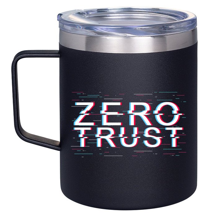 Zero Trust Developer It Cyber Security Hacking Programmer Gift 12oz Stainless Steel Coffee Mug