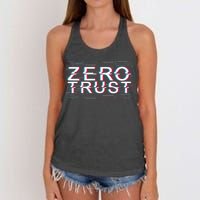 Zero Trust Developer It Cyber Security Hacking Programmer Gift Women's Knotted Racerback Tank