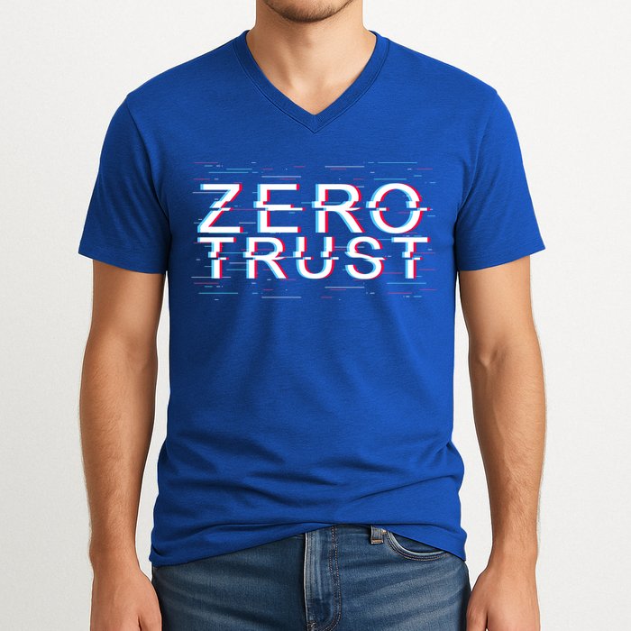 Zero Trust Developer It Cyber Security Hacking Programmer Gift V-Neck T-Shirt